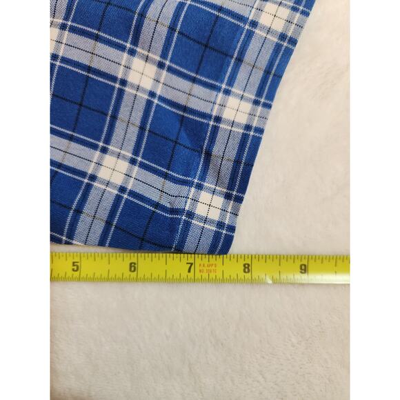 CalTop Shirt Mens 3XL Blue Plaid Short Sleeve Preppy Vacation Made In USA Vtg - Picture 7 of 9
